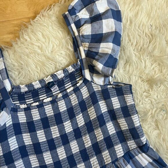 Old Navy Fit & Flare Flutter-Sleeve Gingham Mini Dress for Women L - Picture 3 of 10